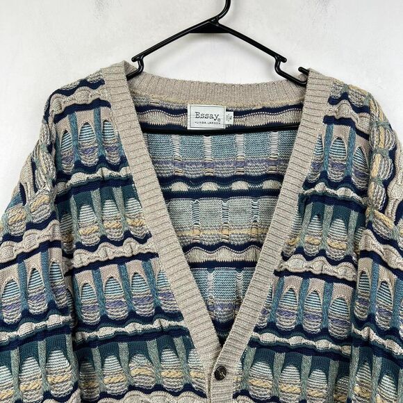 VINTAGE Essay Sweater Cardigan Coogi Style Size XL - Picture 5 of 8